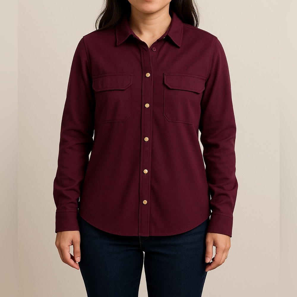 Ivanka Trump Burgundy Button-Down Shirt